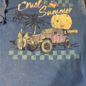 ARULA Cruel Summer Graphic Tee - Blue